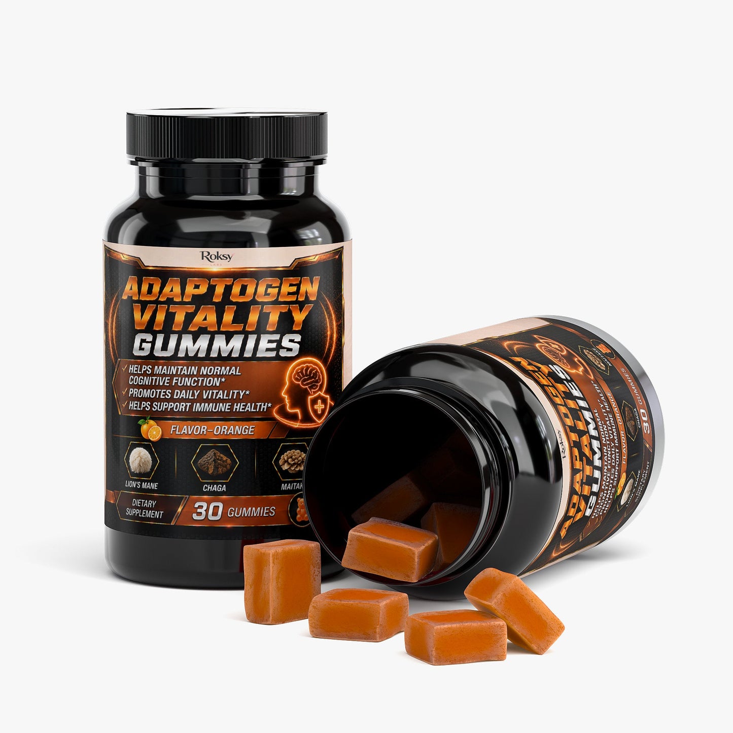 Adaptogen Lion's Mane Mushroom Supplements - Vitality Gummies 30ct