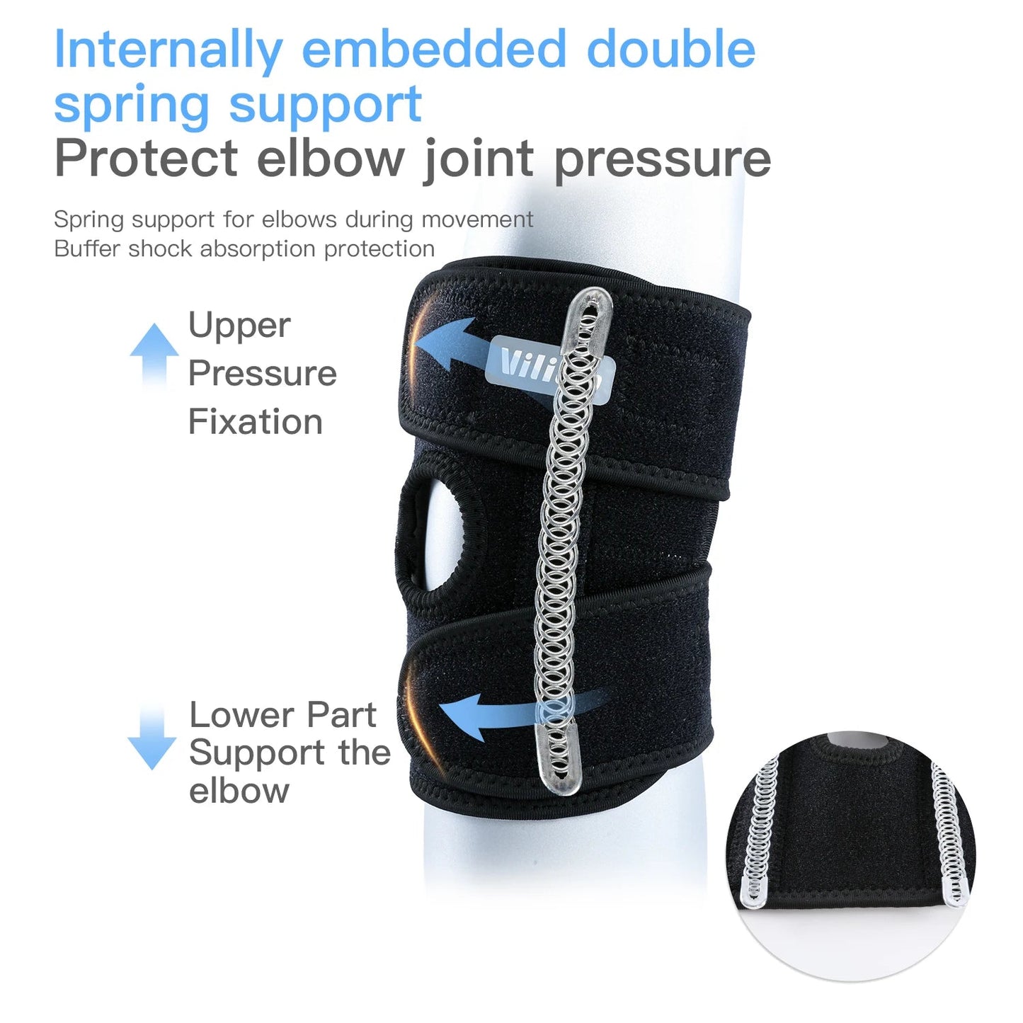 Breathable Elbow Guard Spring Support Protective Sports Gear