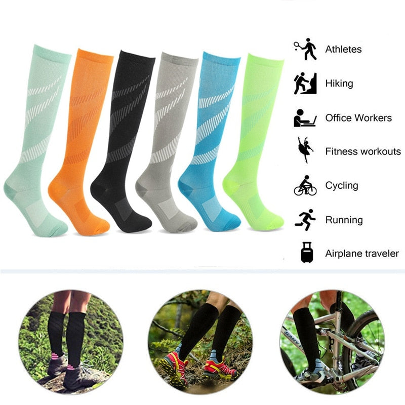 Anti-Slip Compression Socks Sports Running Travel Support Wear