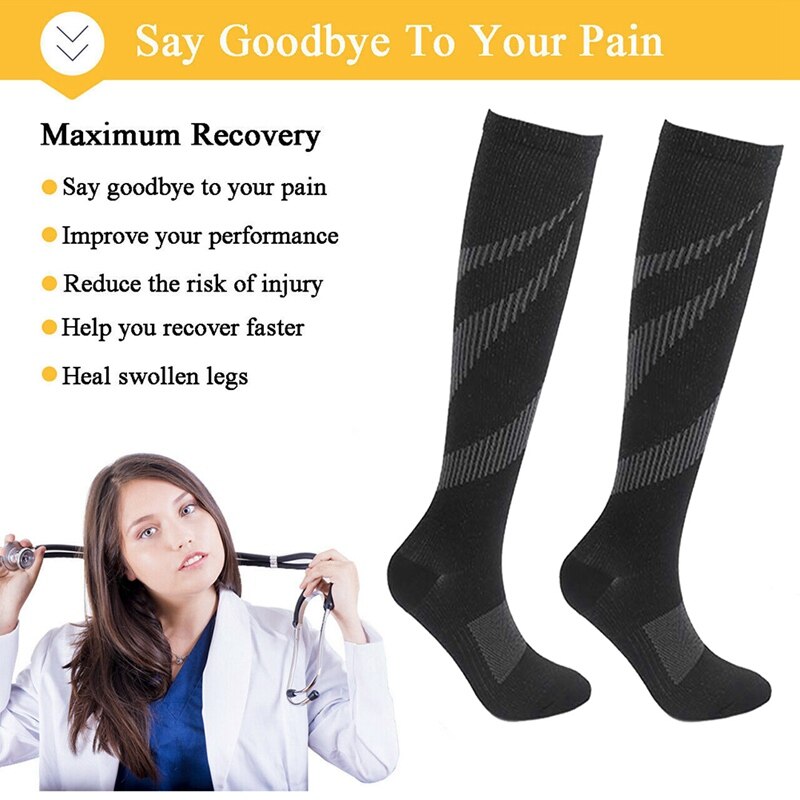Anti-Slip Compression Socks Sports Running Travel Support Wear