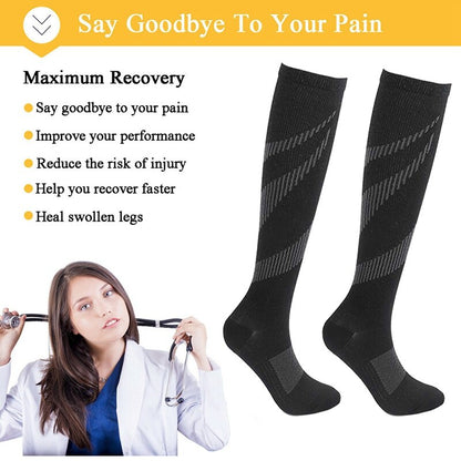 Anti-Slip Compression Socks Sports Running Travel Support Wear