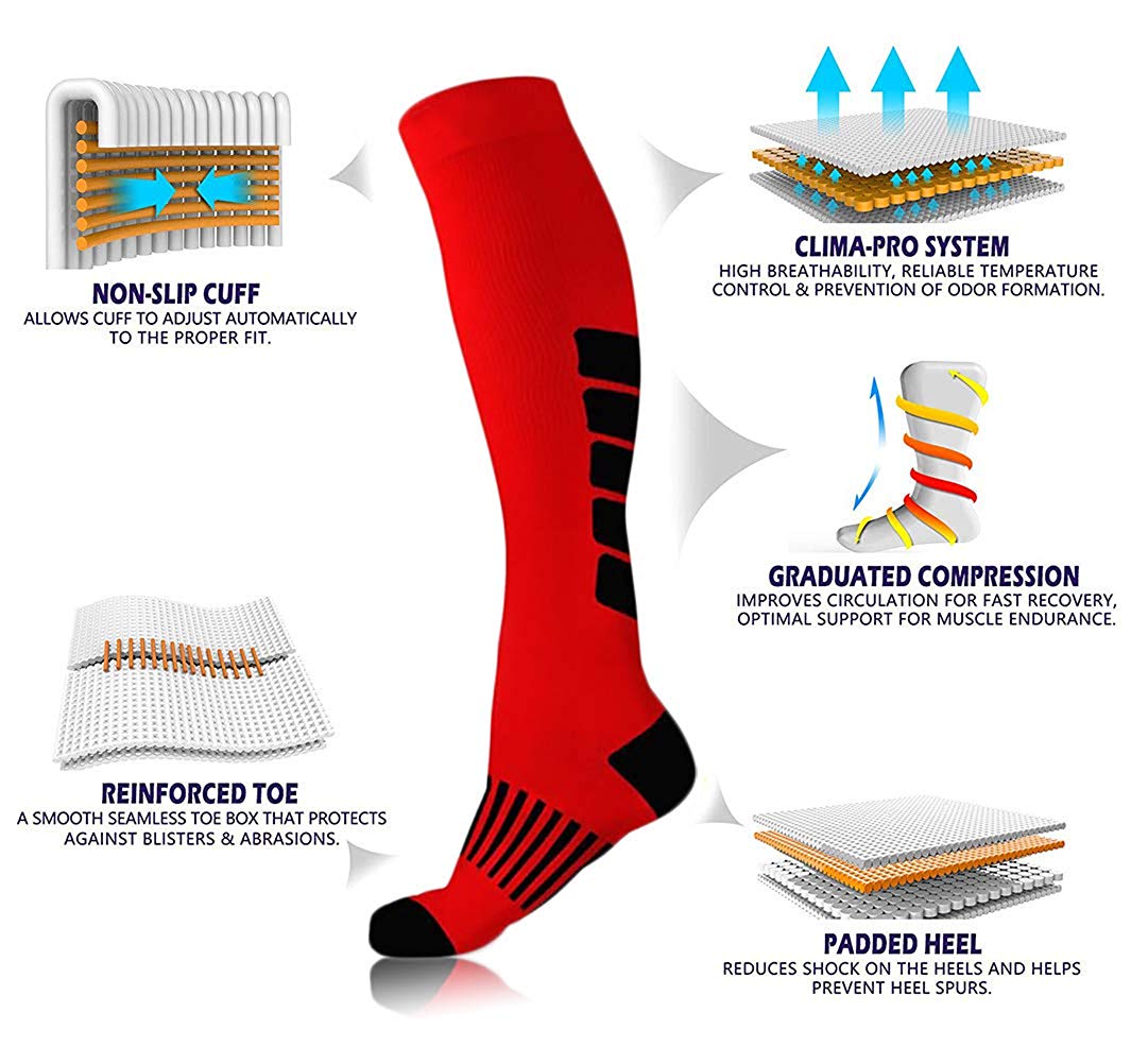 Anti-Slip Compression Socks Sports Running Travel Support Wear