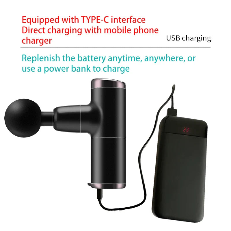 Mini Electric Massage Gun Deep Tissue Recovery Massager Equipment
