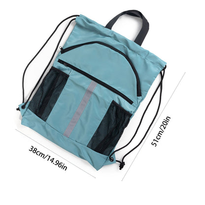 Basketball football drawstring backpack, drawstring backpack with shoe compartment, sports belt pocket sports equipment bag