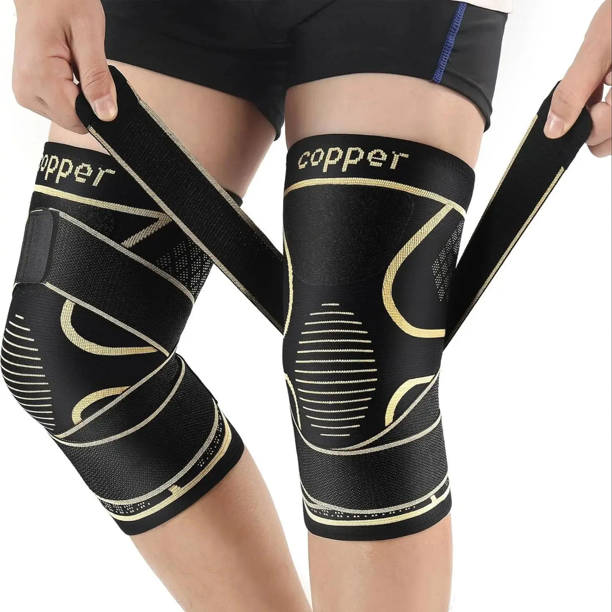 Copper Knee Braces with Straps 2-Pack