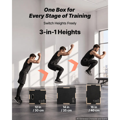 3-in-1 Non-Slip Plyometric Jump Box