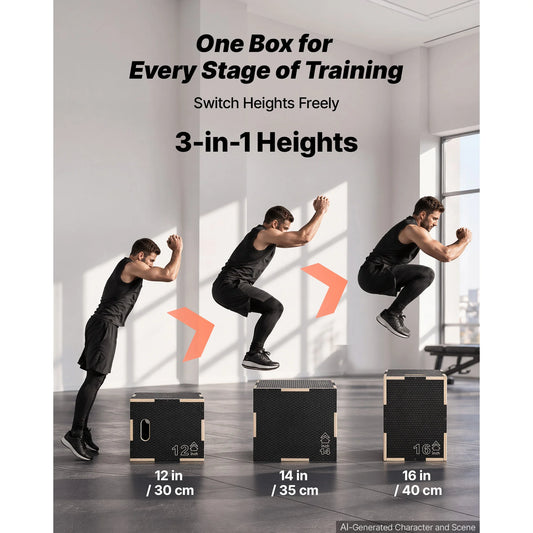 3-in-1 Non-Slip Plyometric Jump Box