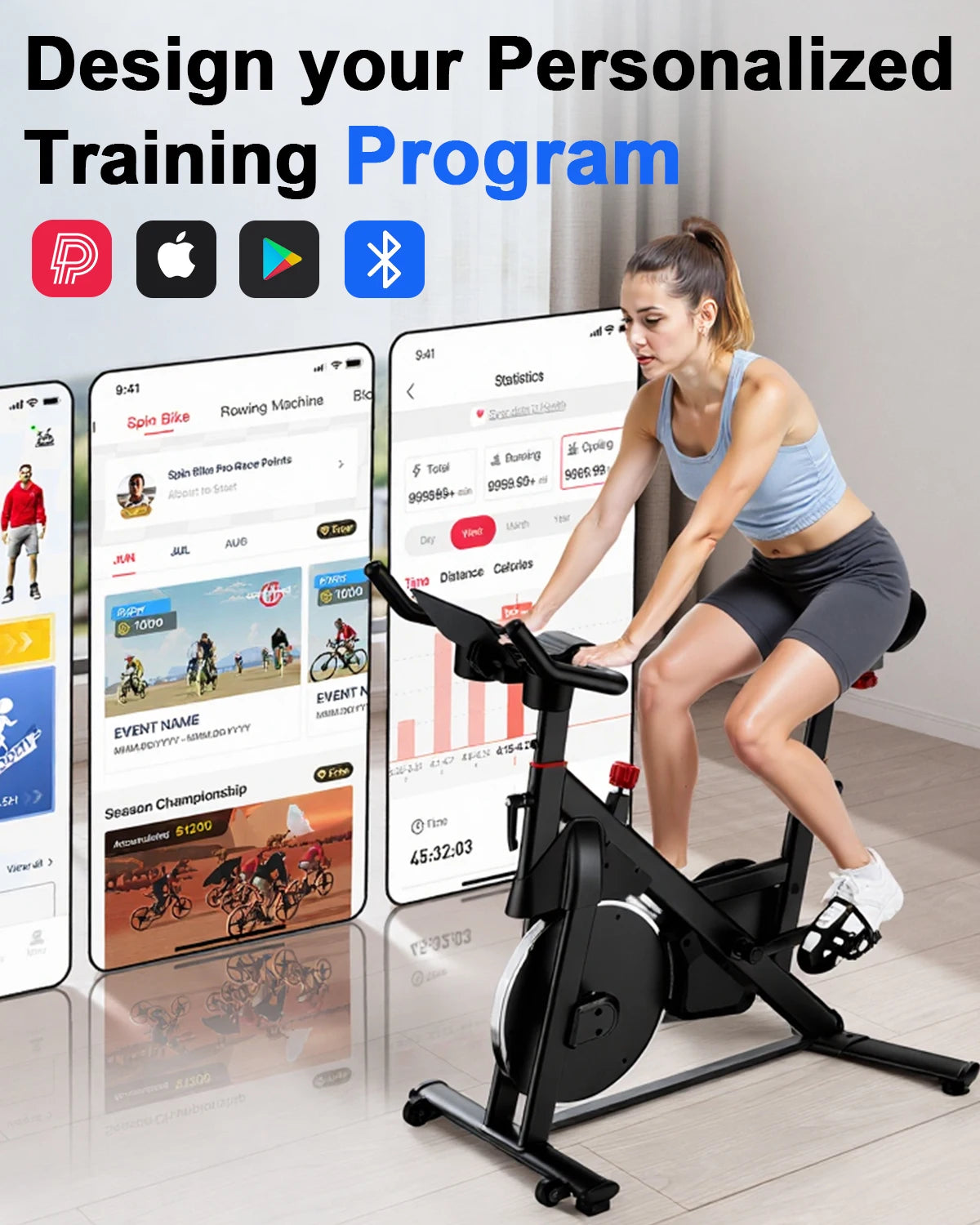 Exercise Bike with 32-Level Magnetic Resistance