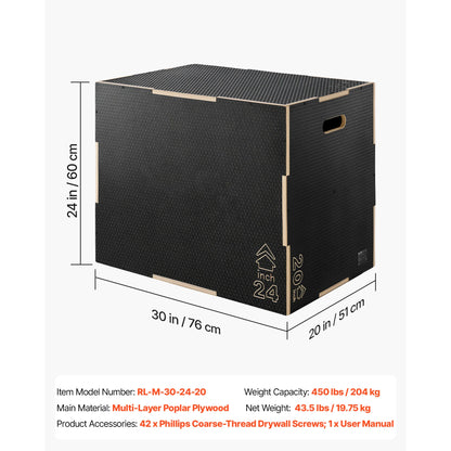 3-in-1 Non-Slip Plyometric Jump Box