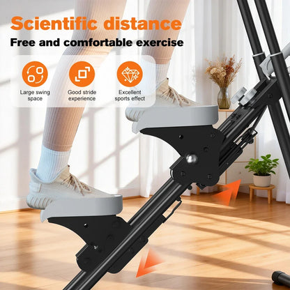 Foldable Stair Stepper For Home Gym With LCD Monitor Pedals