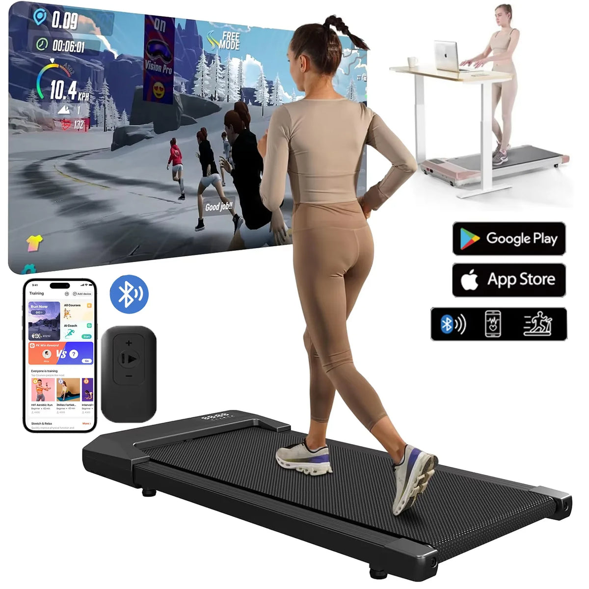 2.5HP 2-in-1 Treadmill for Home Fitness