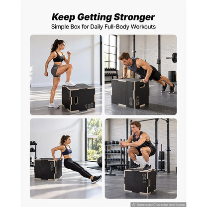 3-in-1 Non-Slip Plyometric Jump Box