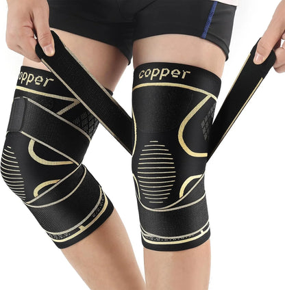 Copper Knee Braces with Straps 2-Pack
