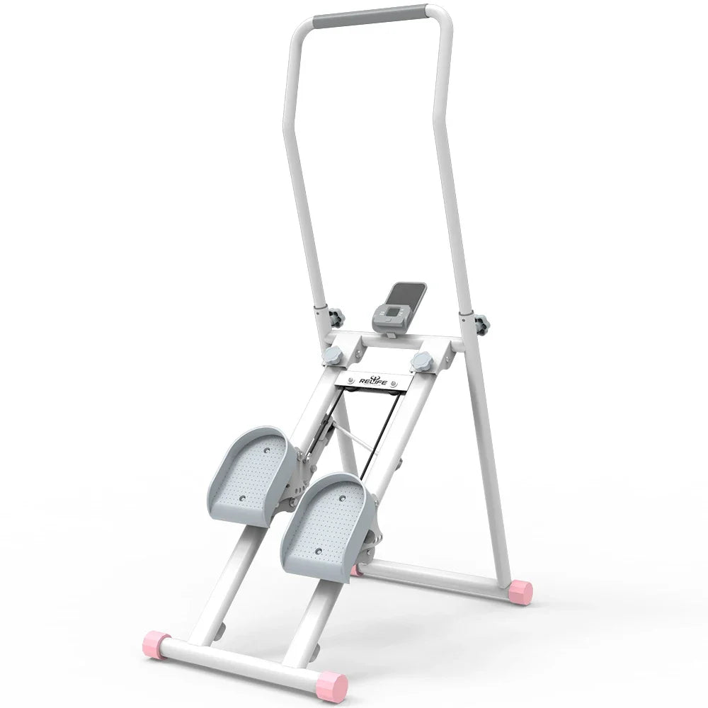Foldable Stair Stepper For Home Gym With LCD Monitor Pedals