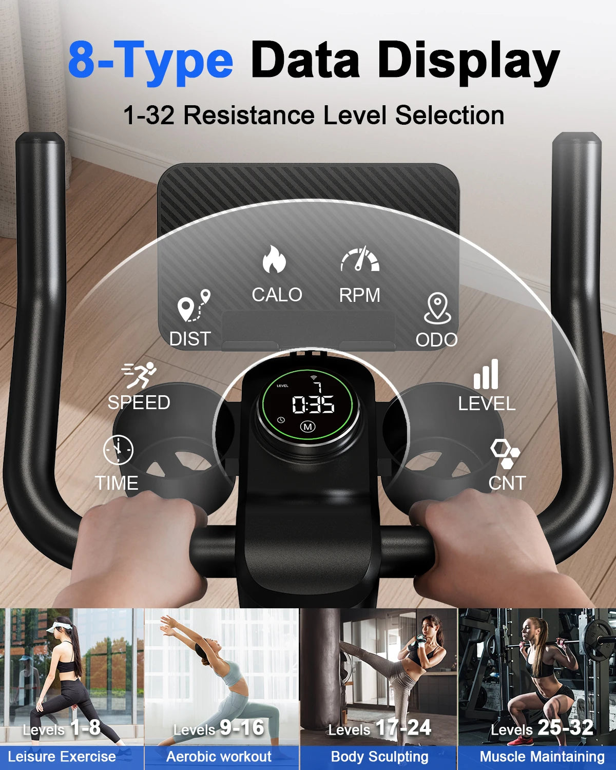 Exercise Bike with 32-Level Magnetic Resistance