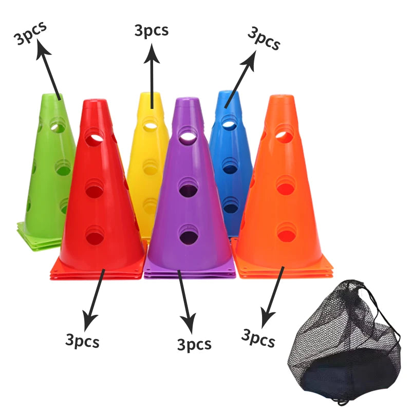 Durable Football Agility Training Cones with Holes