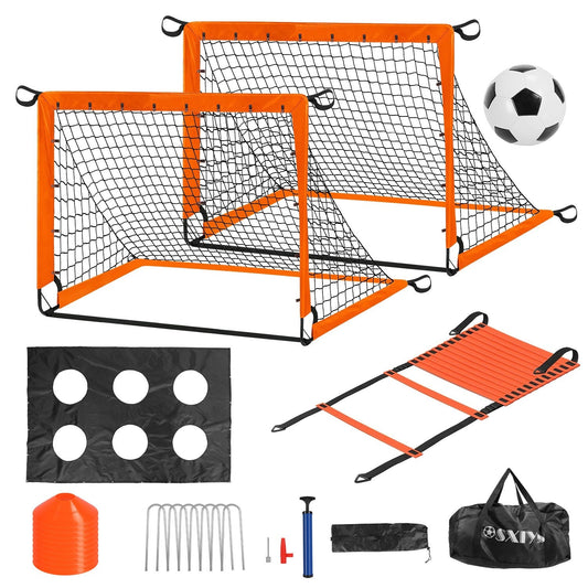 Kids Soccer Goals Set Portable Backyard Training Equipment Bundle