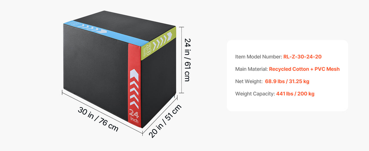 3-in-1 Non-Slip Plyometric Jump Box