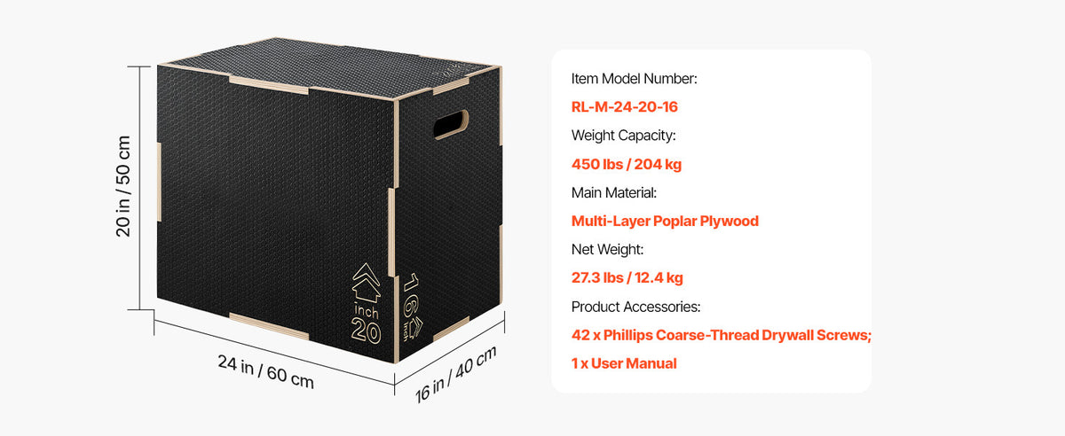 3-in-1 Non-Slip Plyometric Jump Box