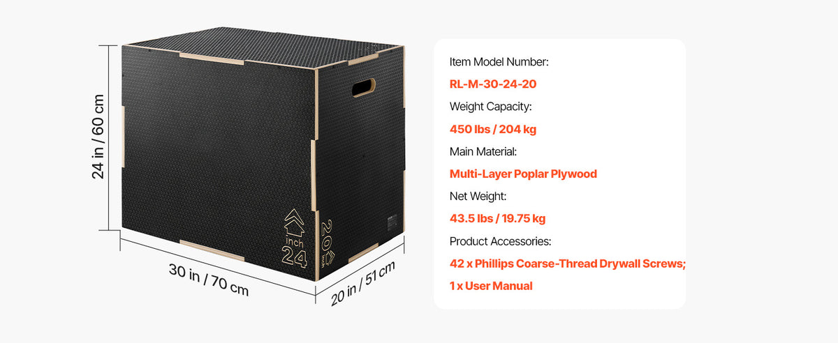 3-in-1 Non-Slip Plyometric Jump Box