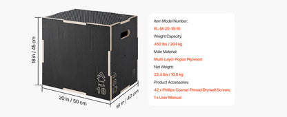3-in-1 Non-Slip Plyometric Jump Box