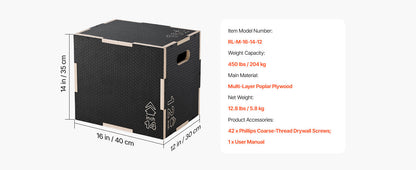 3-in-1 Non-Slip Plyometric Jump Box