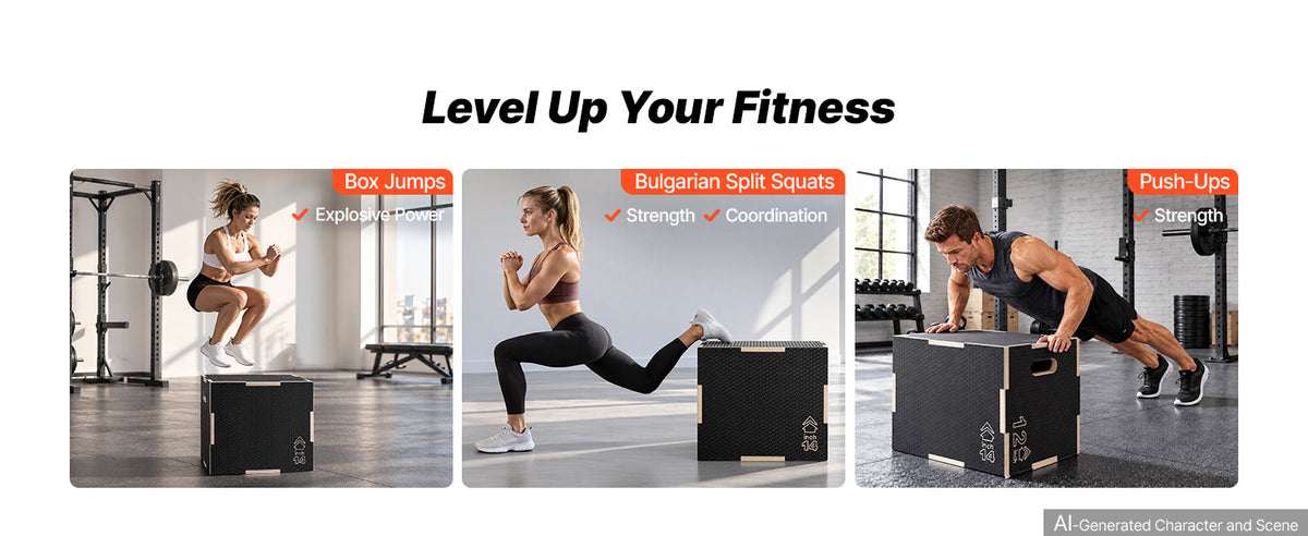 3-in-1 Non-Slip Plyometric Jump Box