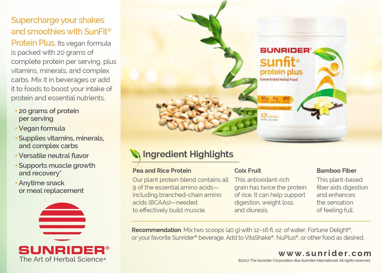SunFit Protein Plus Nutritional Protein Powder Supplement Blend