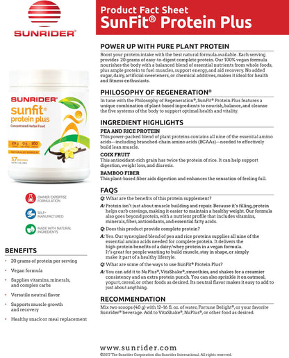 SunFit Protein Plus Nutritional Protein Powder Supplement Blend
