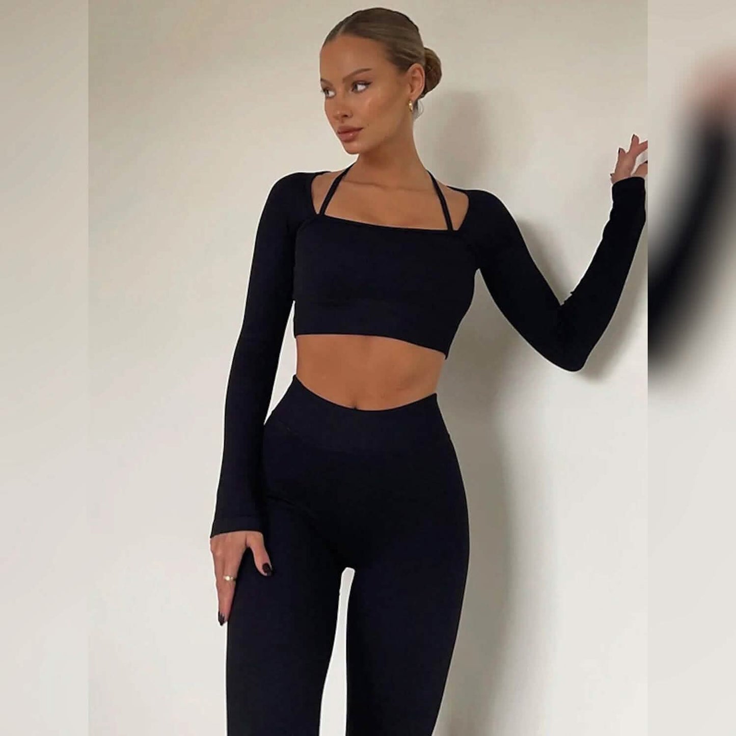 Women’s Long Sleeve Sport Activewear Workout Set Outfit